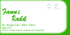 fanni rakk business card